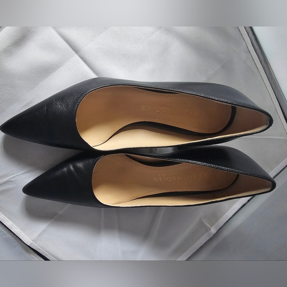 BEAUTIISOLES By Robyn Shreiber Corina Black Leather Made In Italy - Picture 8 of 11